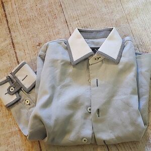 Ilmio black & white textured dress shirt approx sz 8